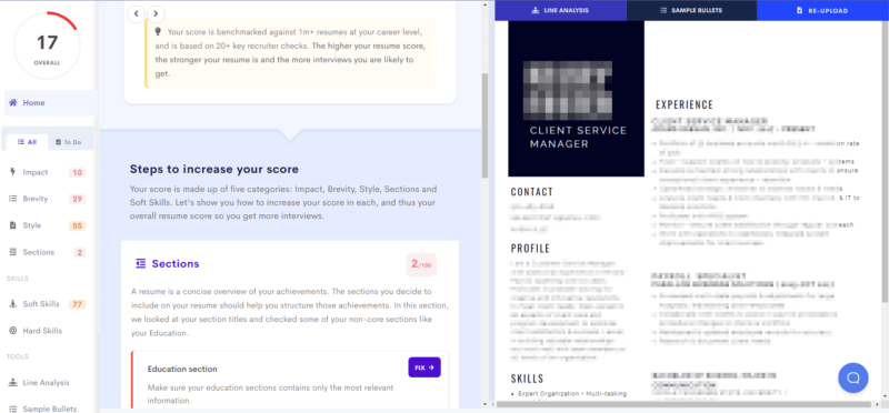 Fancy resume gets only 17 of 100 score 2022-03-24b