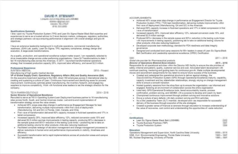 Resume Examples - 4 VP Supply Chain AFTER - #profilesthatpop.com Jared J. Wiese - Resume Writing Services - LinkedIn Profile Writing Service - Career Coaching