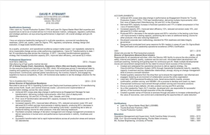 Resume Examples - 4 VP Supply Chain AFTER - #profilesthatpop.com Jared J. Wiese - Resume Writing Services - LinkedIn Profile Writing Service - Career Coaching